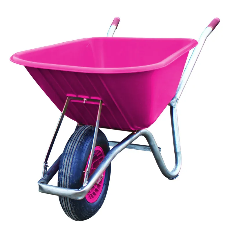 Carrimore 120 Litre Stable Wheelbarrow - Pneumatic Wheel - Pink